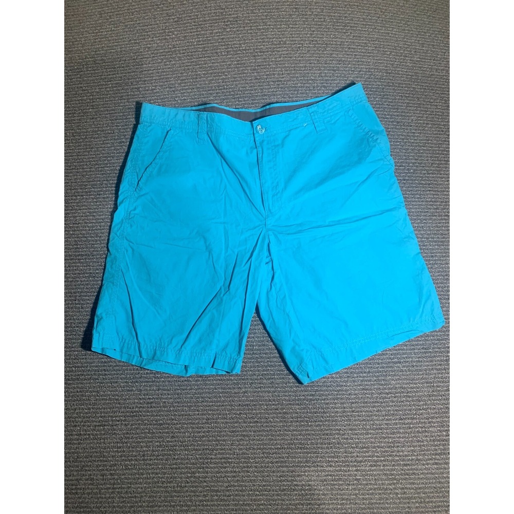 Columbia Washed Out Shorts Mens 38 Blue Cotton Poplin Chino Outdoor Hiking 10in